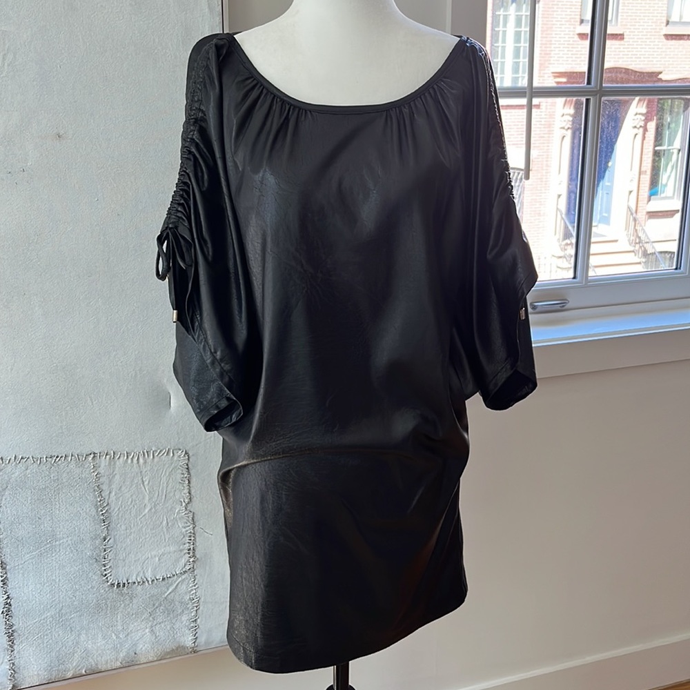 Roxanne Nikki Montreal Designer Faux Leather Dress Tunic Small